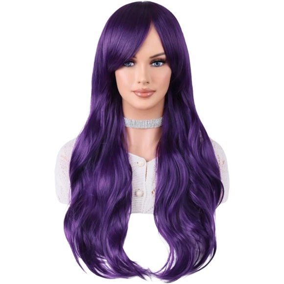26 Inches Long Purple Synthetic Wig For Women - Picture 2 of 3